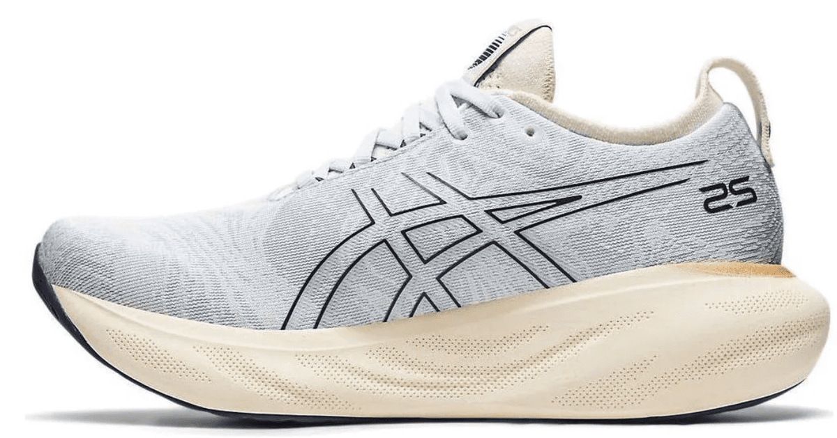 ASICS Women's Gel-Nimbus 25 Running Shoes, 12 US ( Standard ), Sky/Cream