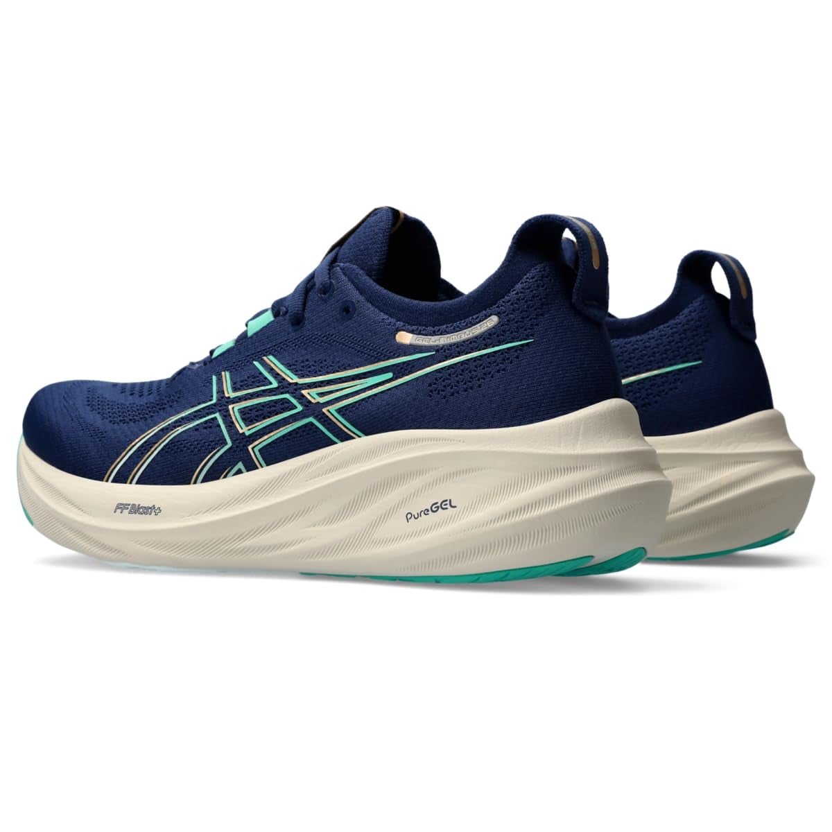 ASICS Women's Gel-Nimbus 26 Running Shoes, Size 10 US ( WIDE ) , Blue Expanse/Aurora Green