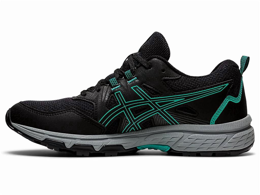 ASICS Women's Gel-Venture 8 Trail Shoes, Size 6.5 US ( Standard ), Black/Baltic Jewel- Water Resistant