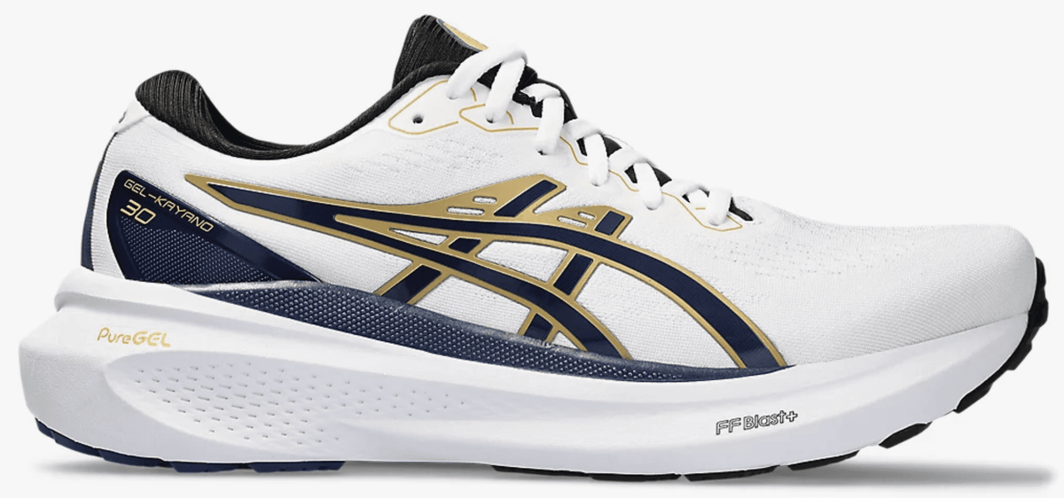 ASICS Men's Gel-Kayano 30 Anniversary Training Shoes, Size US 9 ( Medium ) , White/ Deep Ocean