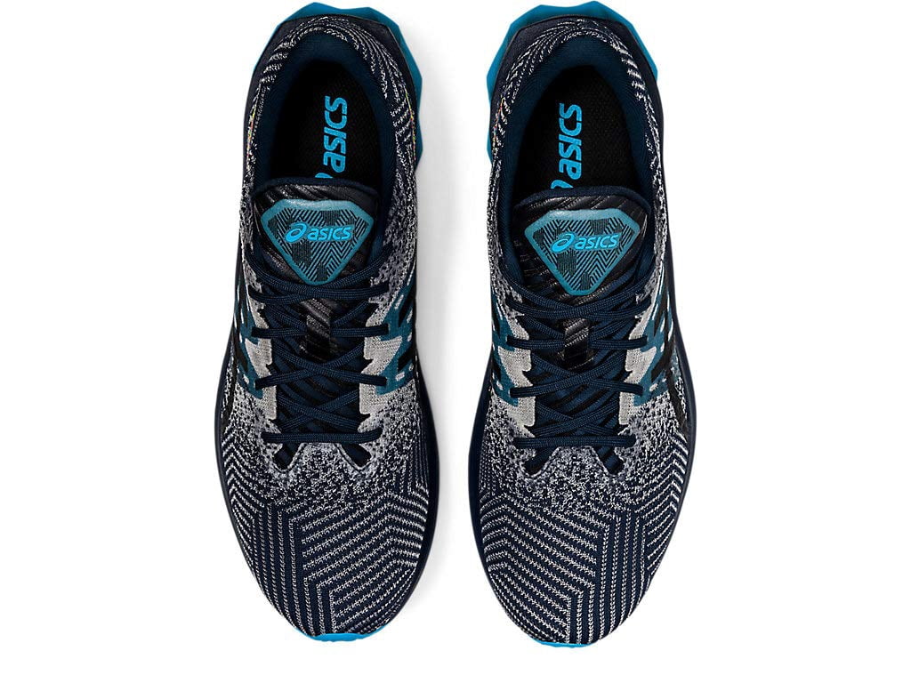 ASICS Men's NOVABLAST Pixel Noise Running Shoe, 7.5 US (Standard ), French Blue / Black